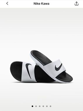 Nike Kids Black & White Swoosh Slide Sandals